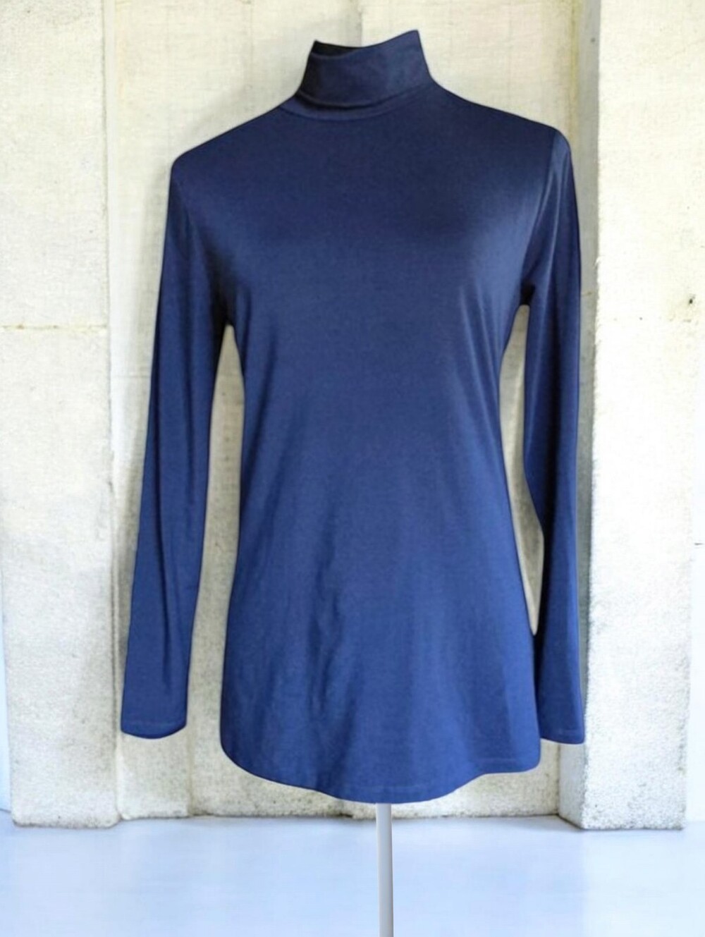 NWT J. MCLAUGHLIN (SM) Winter Navy Mock Neck Microfiber Long Sleeve